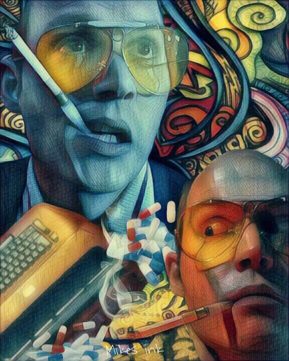 Fear And Loathing In Las Vegas Hunter S Thompson Canvas Or Etsy Fear And Loathing In Las Vegas Hunter S Thompson Canvas Or Etsy