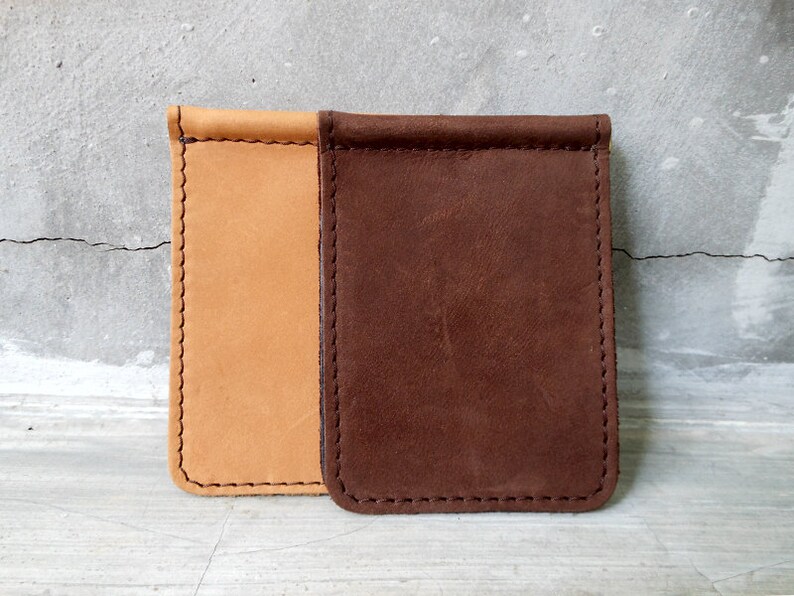 Leather Money Clip Wallets Bi Flod Money Clip Wallets Etsy - image 0
