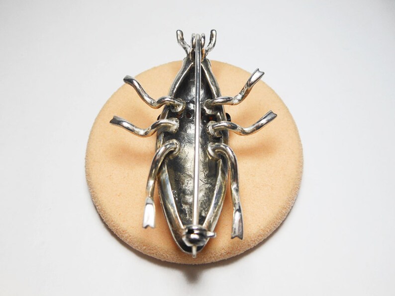 Holiday Gifts for Her Garnet and Marcasite Jewelry 925 Sterling Silver Jewelry Bug Brooch Beetle Pin Silver Beetle Pin
