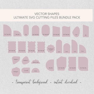 Einladung SVG & PNG Cut Briefpapierdateien | Über 30 Formen | Bogen, gewellte, ausgebogte und kieselartige Formen | Hochzeitseinladung Vorlagen |