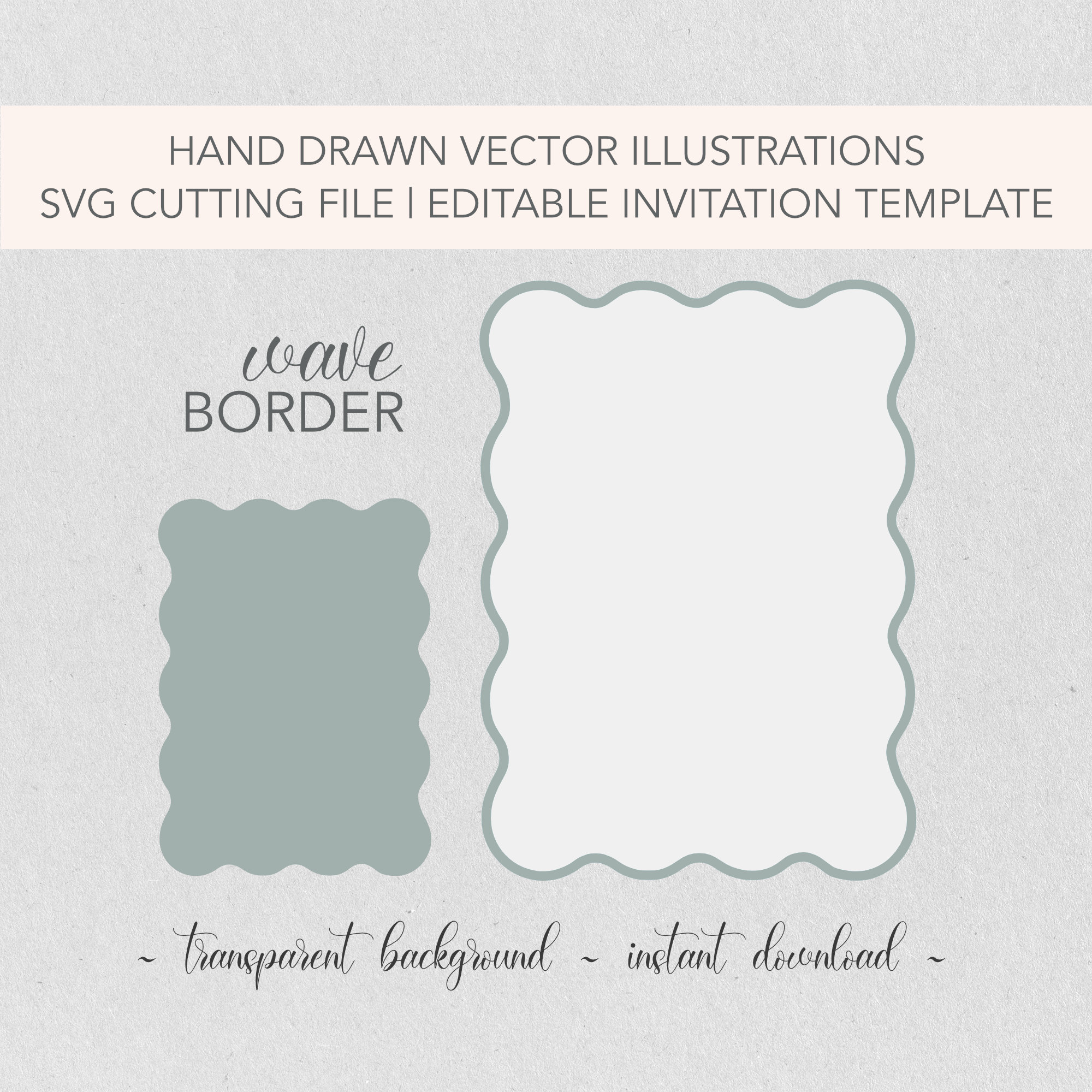 Wave Scallop Edge Frame File Editable SVG Template File DIY ...