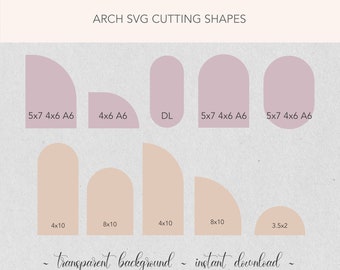 Invitation SVG & PNG Cutting files | Arch Template Shapes for Wedding Stationery | Arch Shapes | Modern Shapes