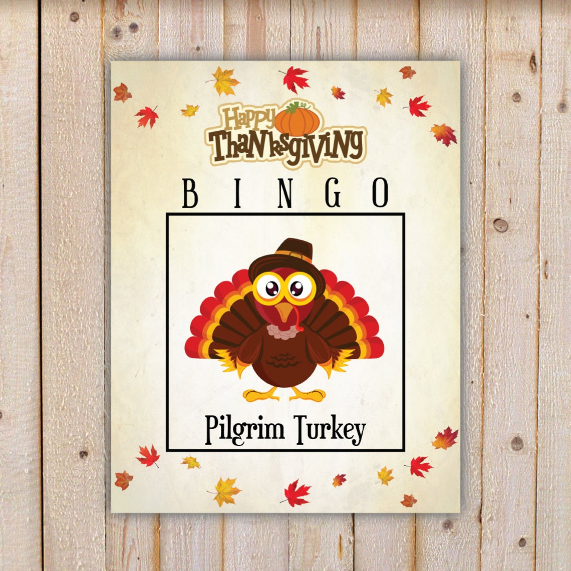 Thanksgiving Bingo Game with 20 unique Bingo cards and 30 ...