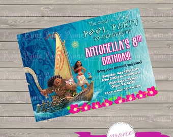 Moana Invitation · Disney · Personalized  · 4x6 · 5x7 · Printable · Moana birthday party · Maui · DIY