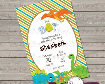 Baby Shower Invitation · Personalized · Baby Boy · Dinosaur · 4x6 · 5x7 · Printable · Dinosaur Baby Shower · DIY