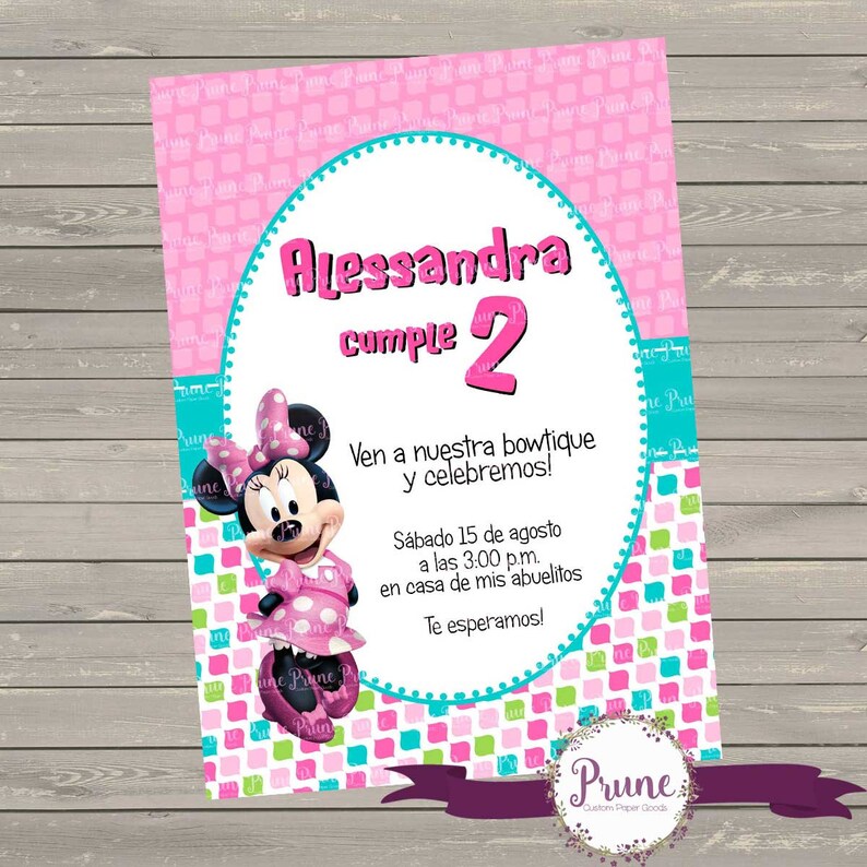 Minnie Mouse Invitation Personalized Minnie Mouse 4x6 5x7 Printable Minnie Mouse birthday party DIY image 2