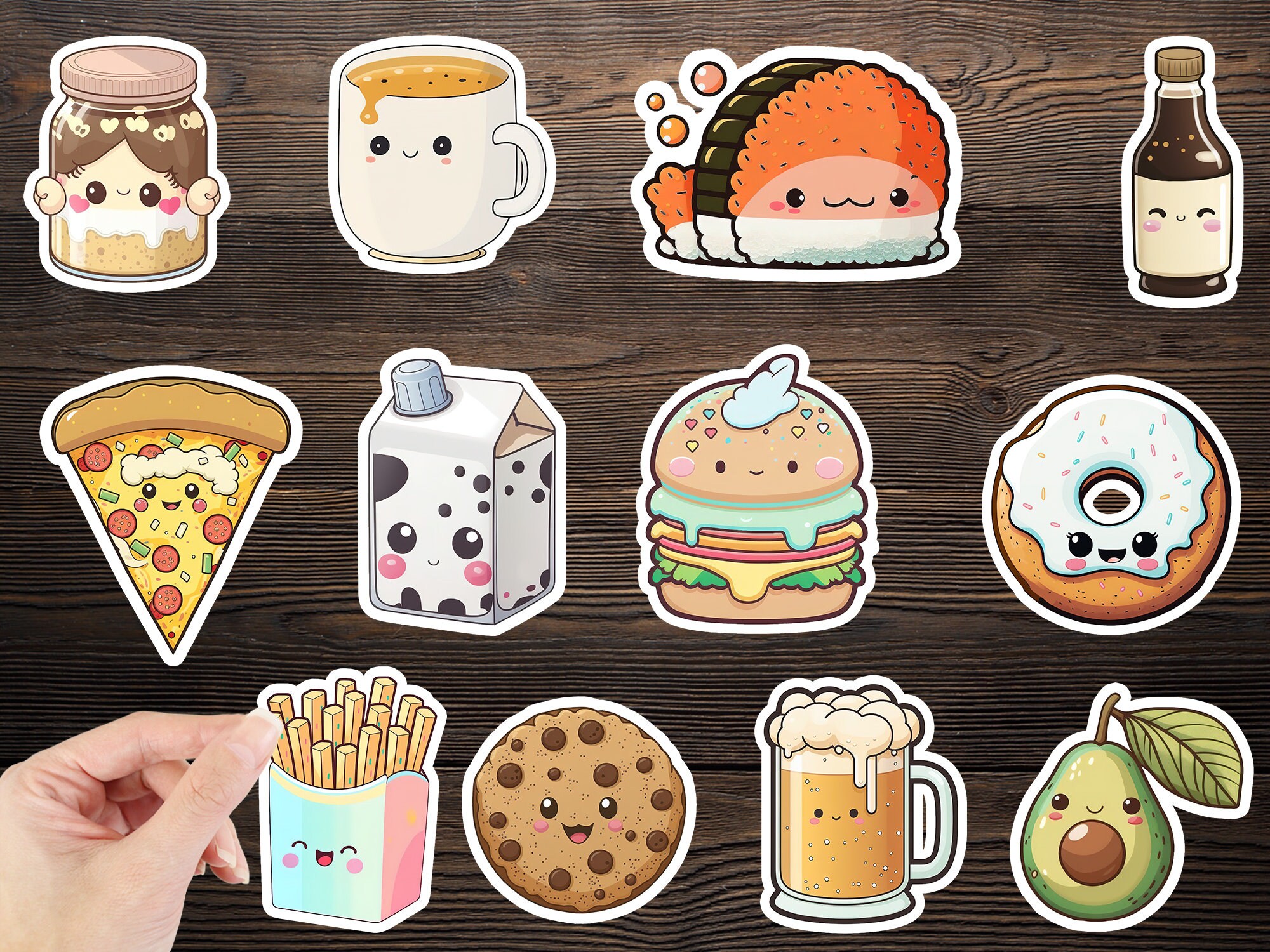 9 Kawaii Food Duo Stickers Perfect Pair Sticker Set Cute Food Sticker  Adorable Food Stickers Sweet Matching Food Stickers 