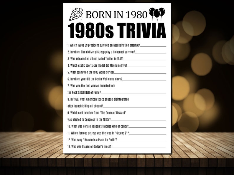 40th Birthday Party Games 40th Trivia Games 40th Birthday | Etsy