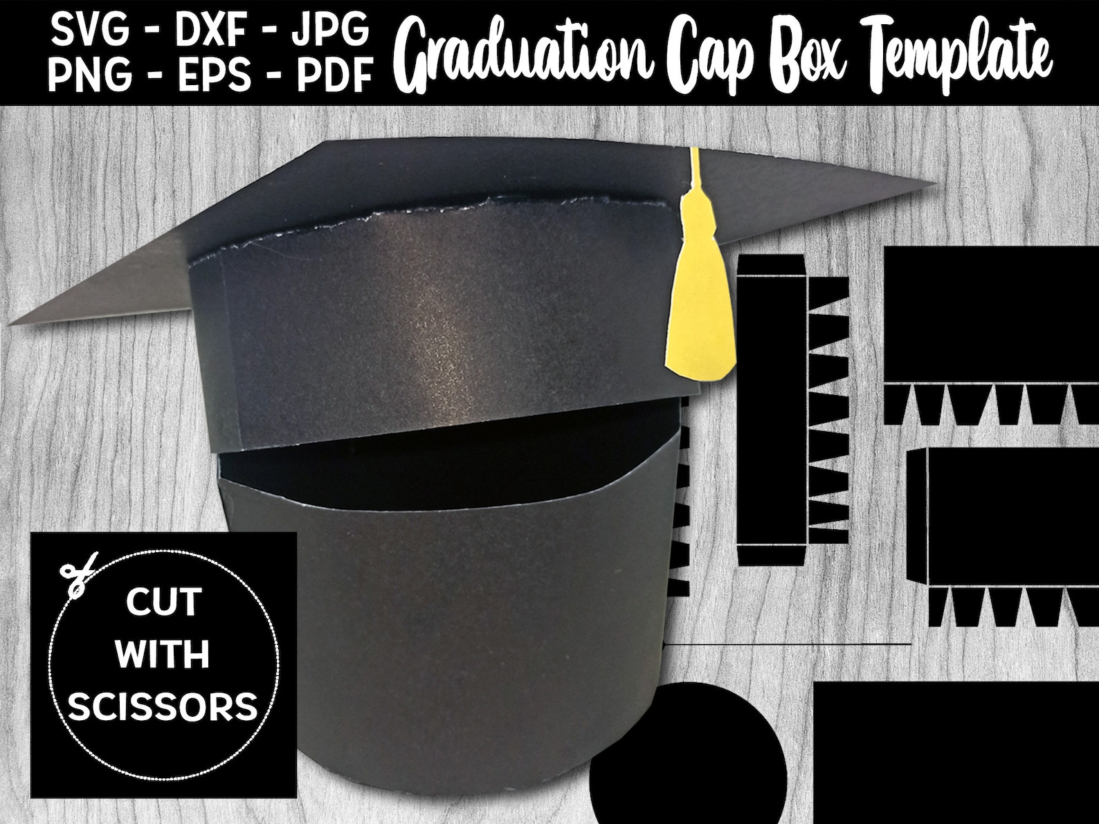 Graduation Cap Box Template SVG Graduation Gift Box SVG Etsy Finland
