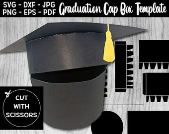 Graduation Cap Box Template SVG Graduation Gift Box SVG Graduation Favour Box