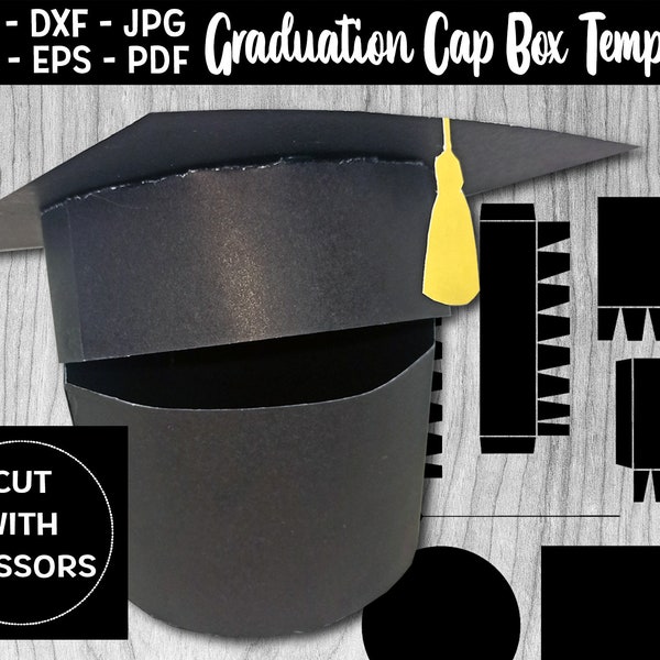 Graduation Cap Box Template SVG Graduation Gift Box SVG Graduation Favour Box