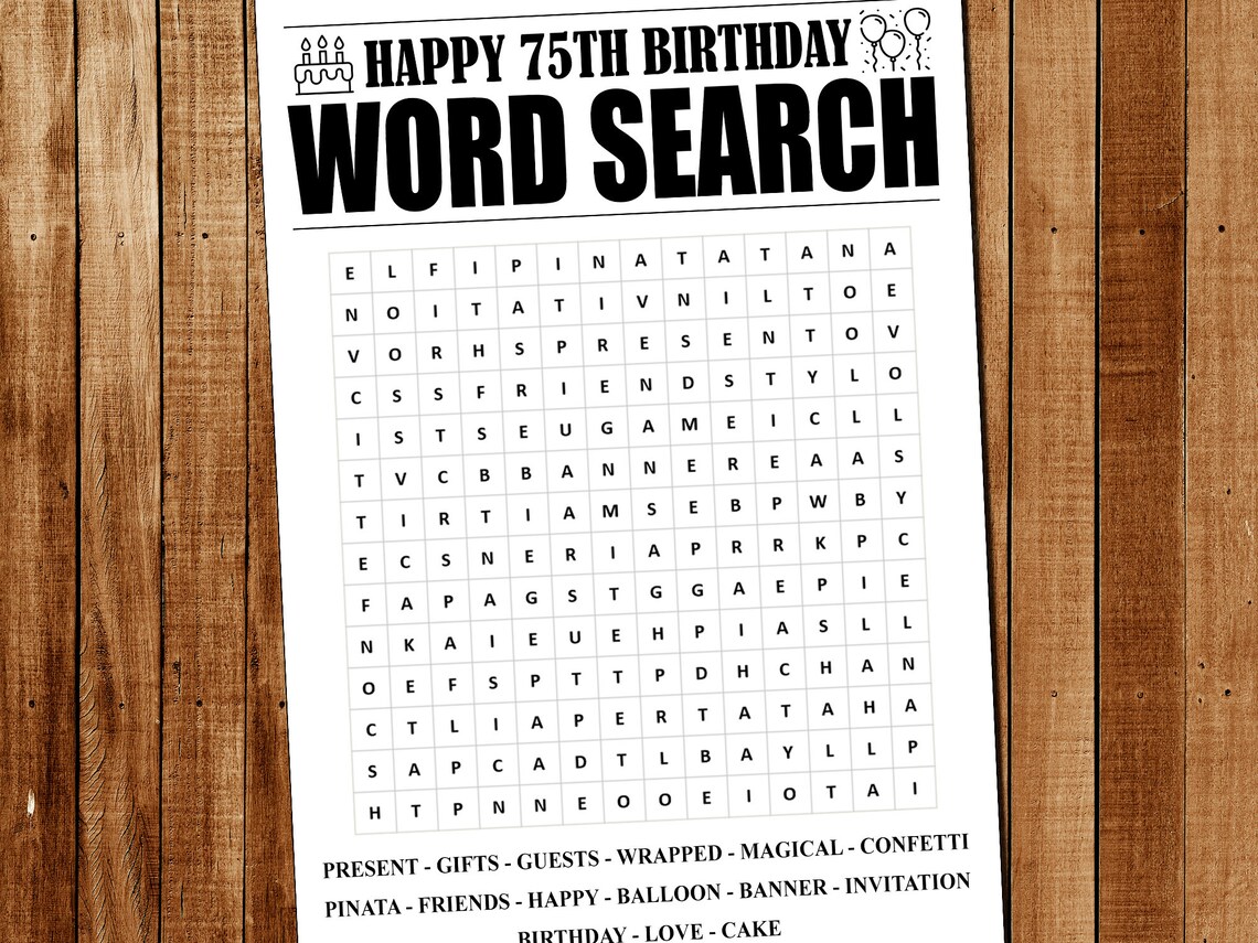 75th Birthday Games Adult Birthday Games 75th Birthday - Etsy