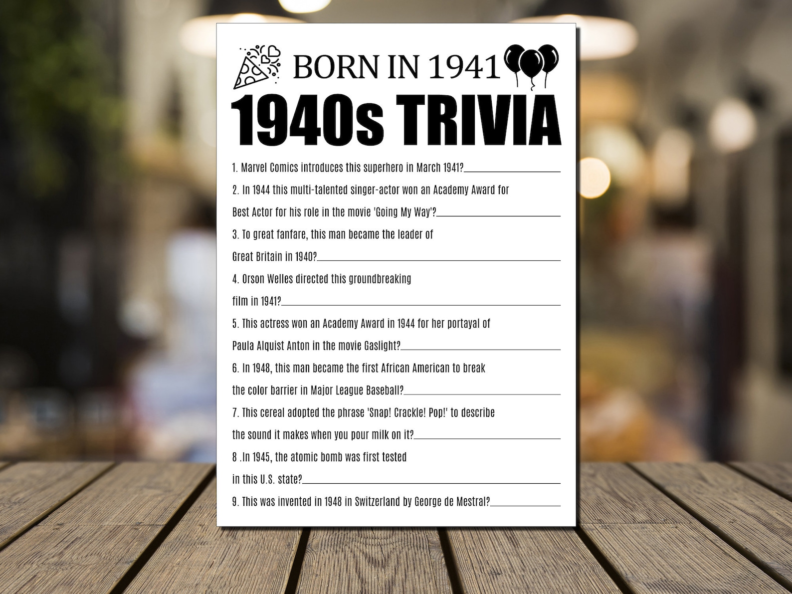 80th Birthday Party Games 80th Trivia Games 80th Birthday  Etsy