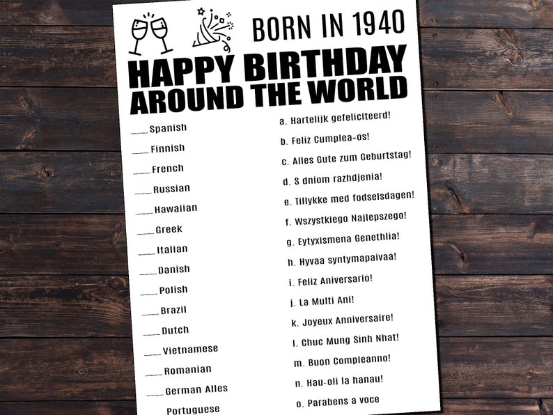 80th Birthday Games Birthday Trivia Game 80 Birthday 80th Etsy 80th Birthday Games Birthday Trivia Game 80 Birthday 80th Etsy
