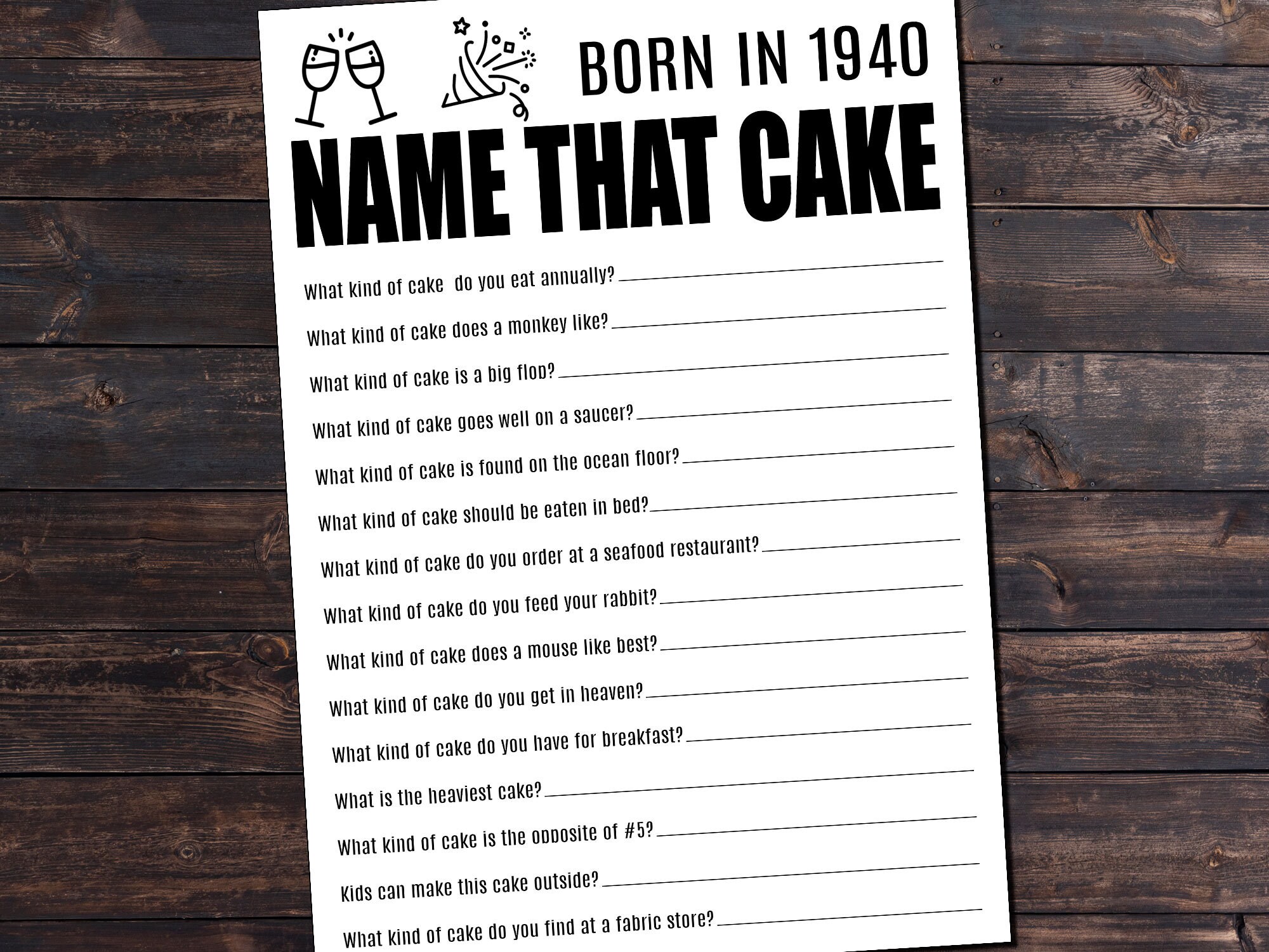 80th Birthday Games Birthday Trivia Game 80 Birthday 80th Etsy