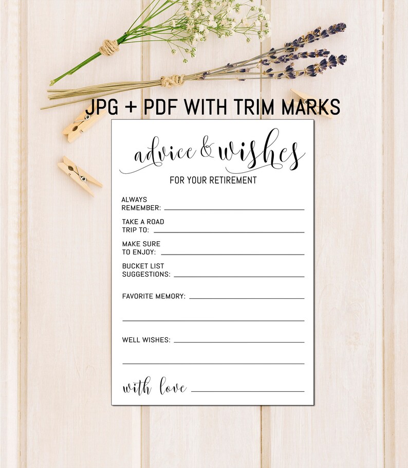 Retirement Bucket List Card Retirement Party Retirement Etsy