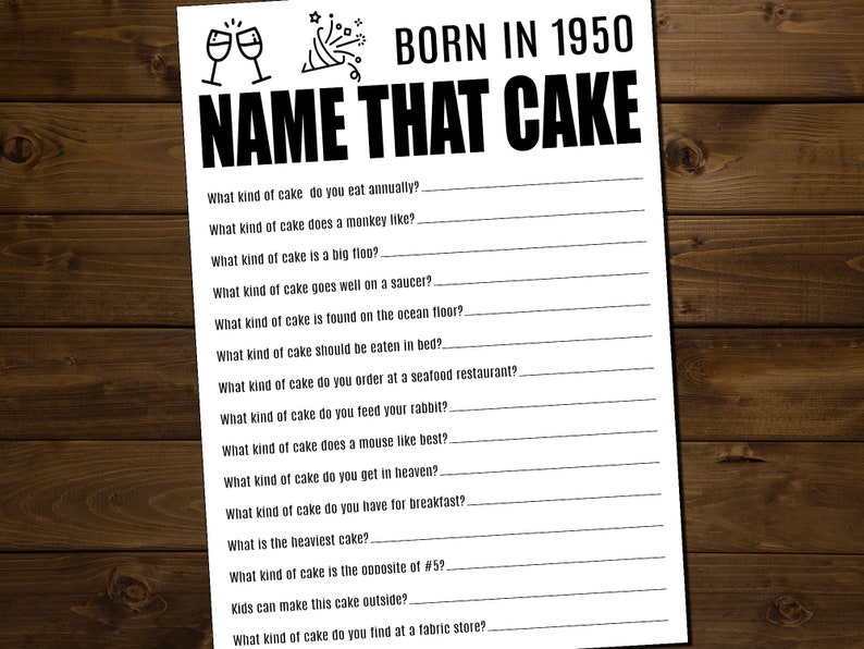 70th Birthday Trivia Game Instant Download Everything 70th Birthday 