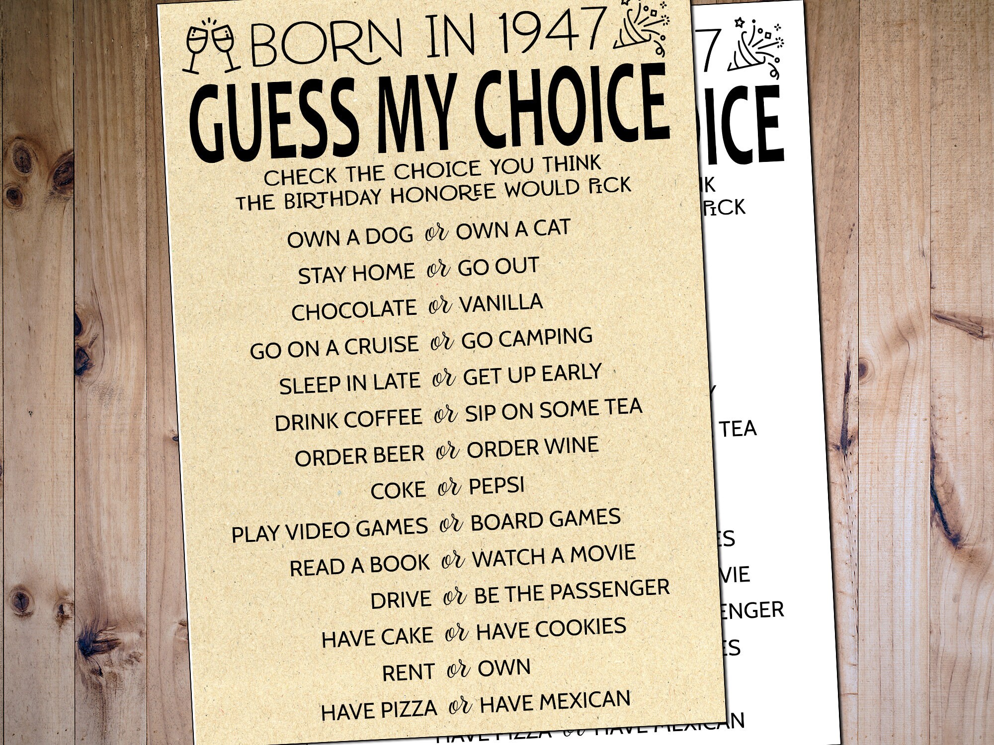 75th Birthday Games Born in 1947 75th Party Game Printable - Etsy Canada