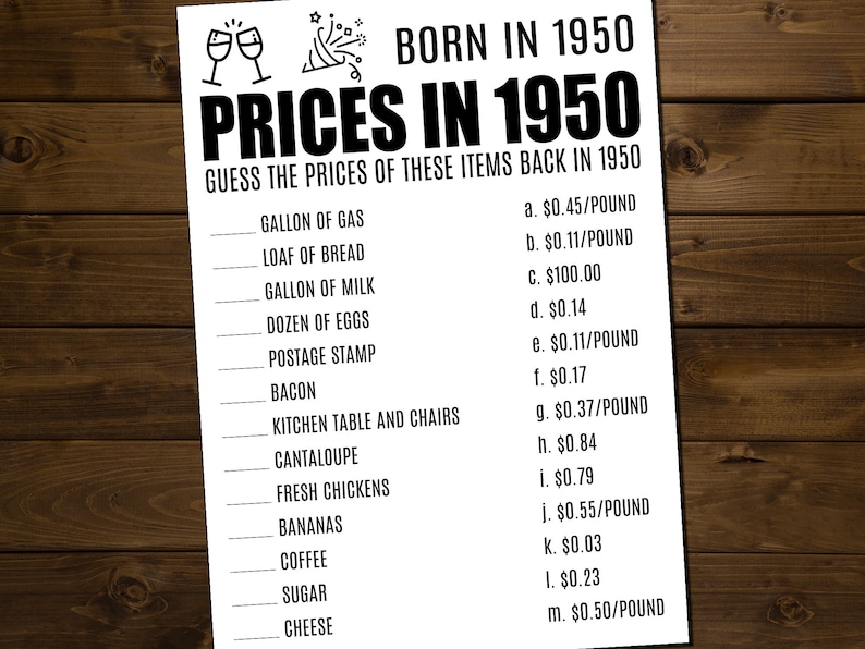 70th birthday games birthday trivia game 70th birthday etsy