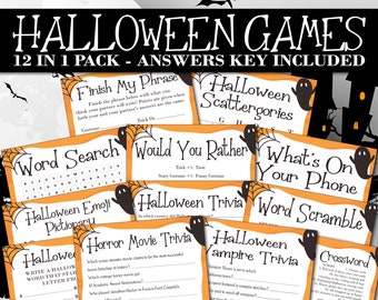 12 Halloween Games, Halloween Printable, Halloween Party Game