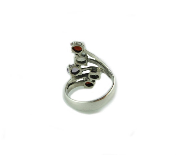 Multi Stone Silver Ring - image 3