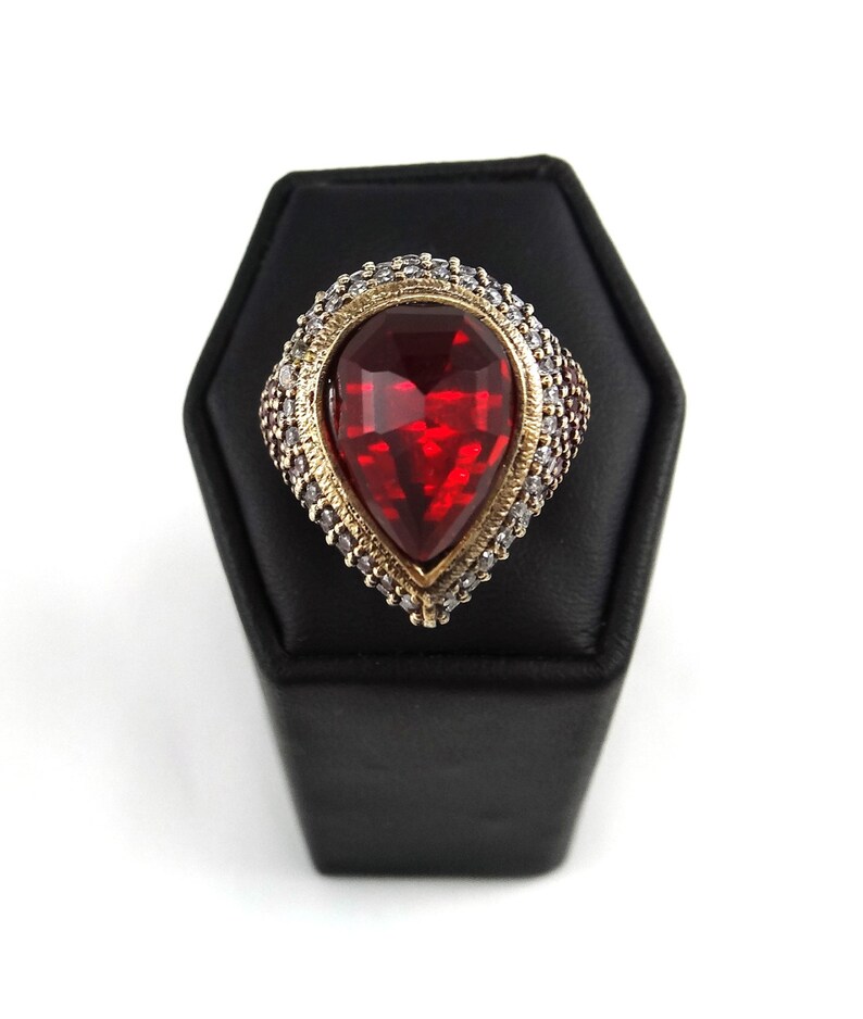 Red Tourmaline Statement Ring
