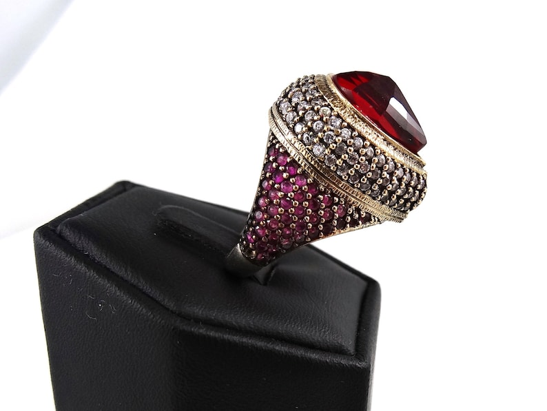 Red Tourmaline Statement Ring