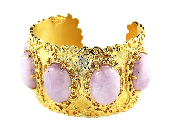 Gold and Pink Cuff Bracelet