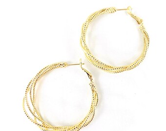 Twisted Gold Hoops