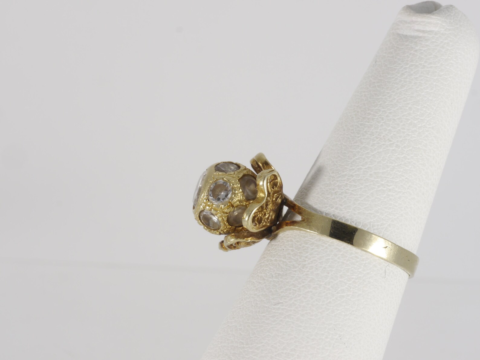 14k Yellow Gold Natural Zircon Fidget Ring Unique Vintage Etsy