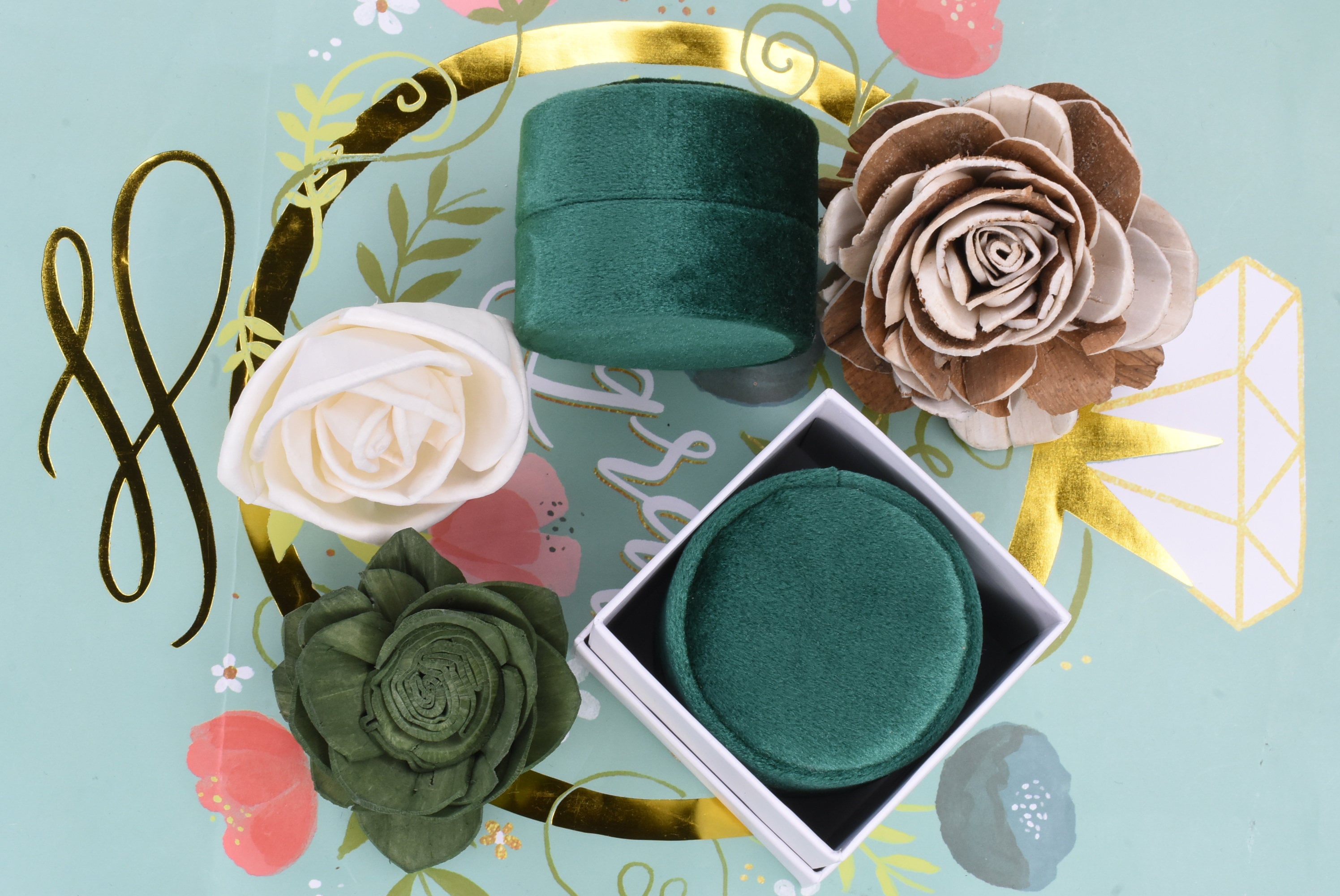 Caja Ovalada De Terciopelo Para Anillos De Boda, Caja Clásico