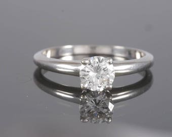 NAGL Certified Ladies 14k White Gold .56 ct VS2 Diamond Keepsake Engagement Ring