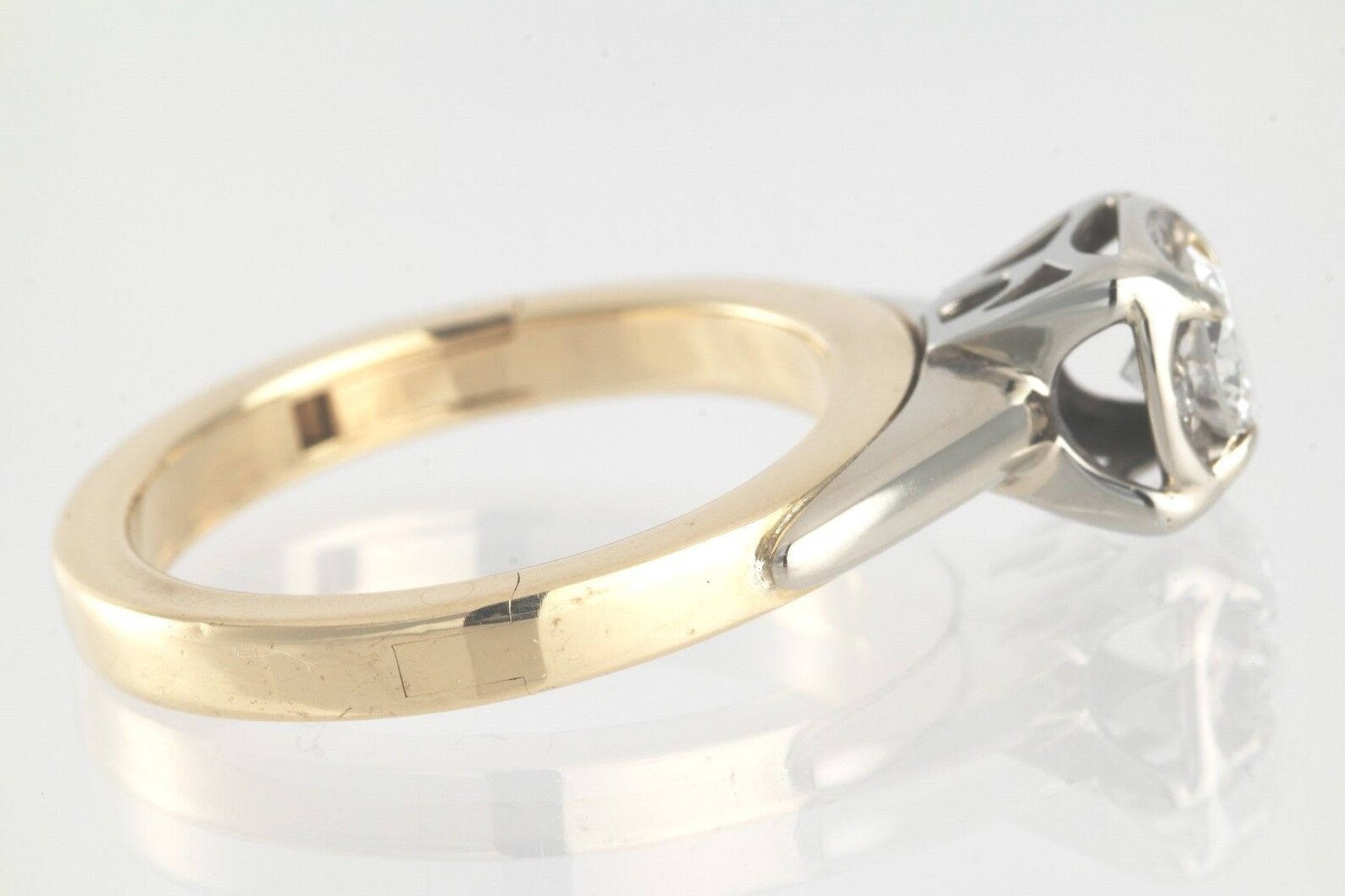 Vintage Superfit 0.47ct Diamond Engagement Ring 14k Yellow Gold Hinged ...