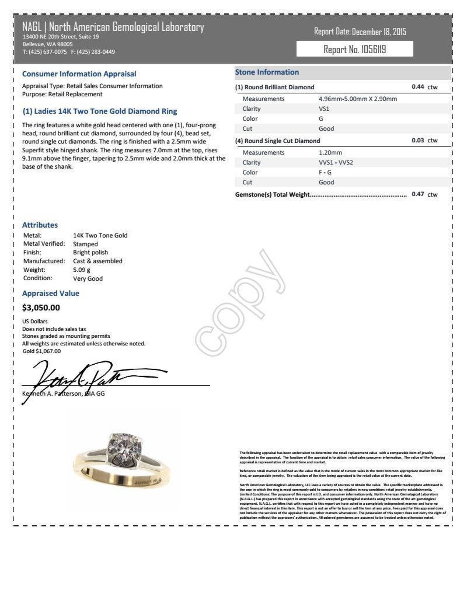 Vintage Superfit 0.47ct Diamond Engagement Ring 14k Yellow Gold Hinged ...