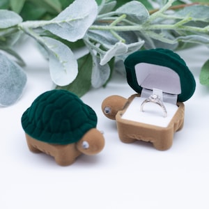 Caja para anillos con forma de tortuga, caja para pendientes, caja para joyas, caja para regalos, caja para anillos de compromiso, caja para presentación de propuestas de matrimonio