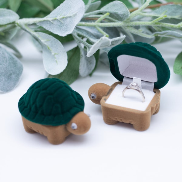 Turtle  Ring Box |  Earring Box | Jewelry Box| Gift Box | Engagement Wedding Proposal Presentation Jewelry Ring Box