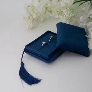 Royal Blue Luxury Handmade  Keepsake Velvet  Jewelry  Box | Proposal presentation box| wedding | Engagement ring box | 1 - 2 slot ring box |