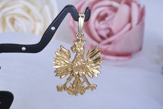 14k Yellow Gold Laser Cut Phoenix Eagle Vintage P… - image 5