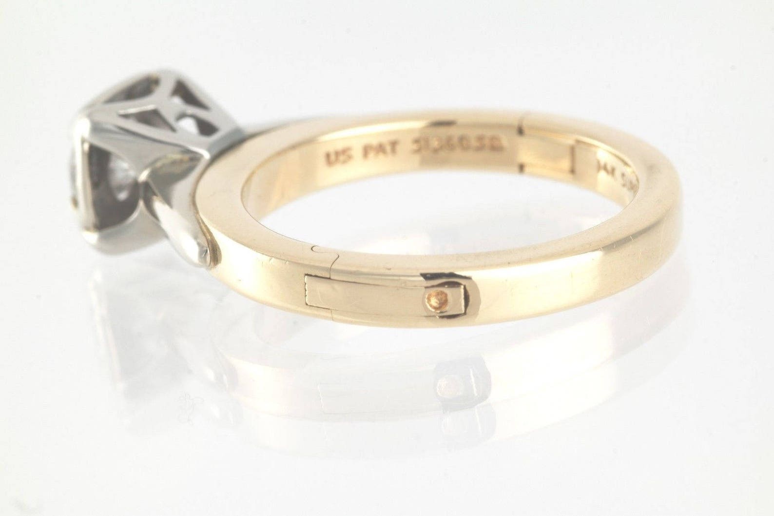 Vintage Superfit 0.47ct Diamond Engagement Ring 14k Yellow Gold Hinged ...