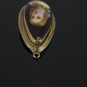 Elizabethan English Renaissance 1600s Portrait Miniature 10K Gold Pendant image 5