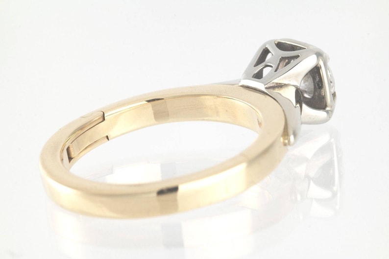 Vintage Superfit 0.47ct Diamond Engagement Ring 14k Yellow Gold Hinged ...
