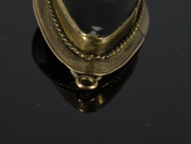 Elizabethan English Renaissance 1600s Portrait Miniature 10K Gold Pendant image 7