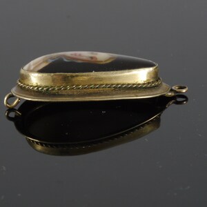 Elizabethan English Renaissance 1600s Portrait Miniature 10K Gold Pendant image 4
