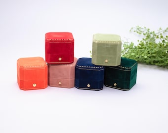 Luxury Antique Style Ring Box , Velvet Jewelry Ring  Box,  Proposal Engagement Wedding Presentation Heirloom Gift,