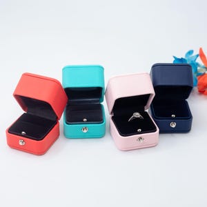 Luxury Vintage Style Turquoise Soft Leather Gift  Ring Box| Necklace Box| Pendant Box | Engagement Wedding Proposal Presentation  4 Colors