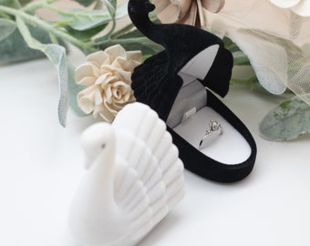 Swan  Ring Box |Gift Box | Jewelry Box| Gift Box | Engagement Wedding Proposal Presentation Jewelry Ring Box