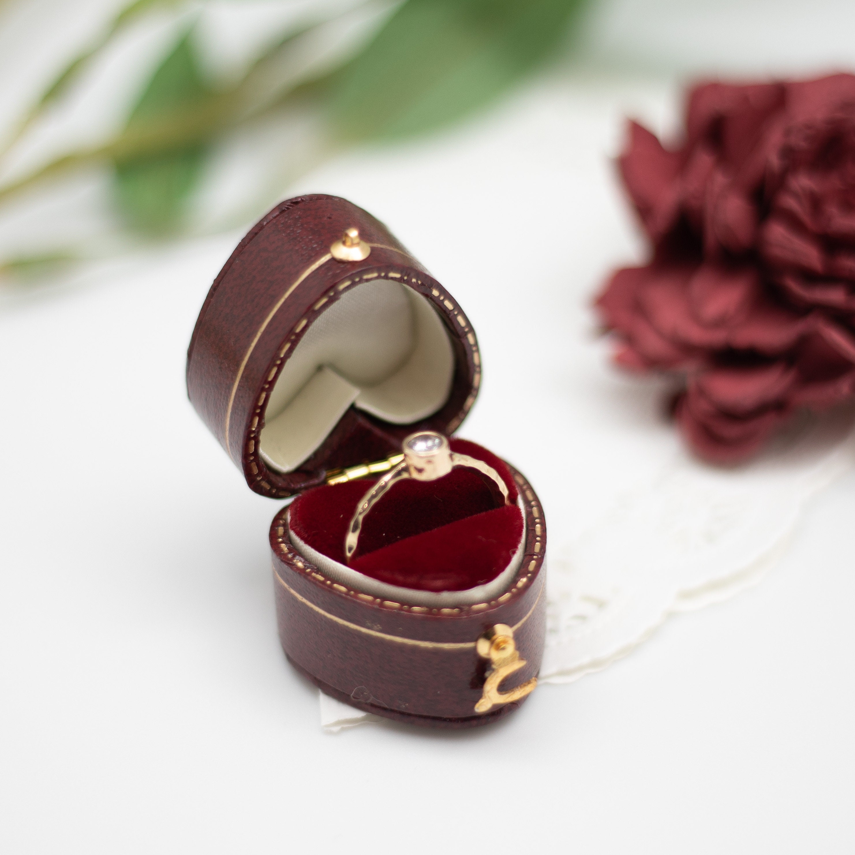 Luxury Antique Style Mini Ring Box, Victorian Style Jewelry Box