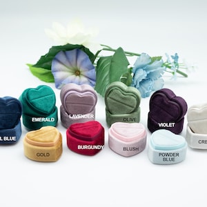10 Colors Luxury Handmade Keepsake Velvet Ring Box Heart Single Engagement Wedding Proposal Ring Box