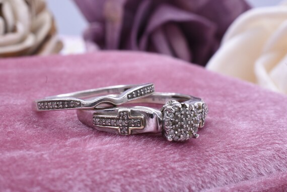 Cross wedding cheap band sets