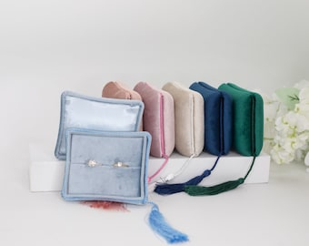 6 Colors Luxury Handmade  Keepsake Velvet  Jewelry  Box | Proposal presentation box| wedding | Engagement ring box | 1 - 2 slot ring box |